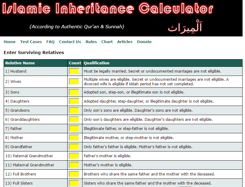 islamic-inheritance-calculator